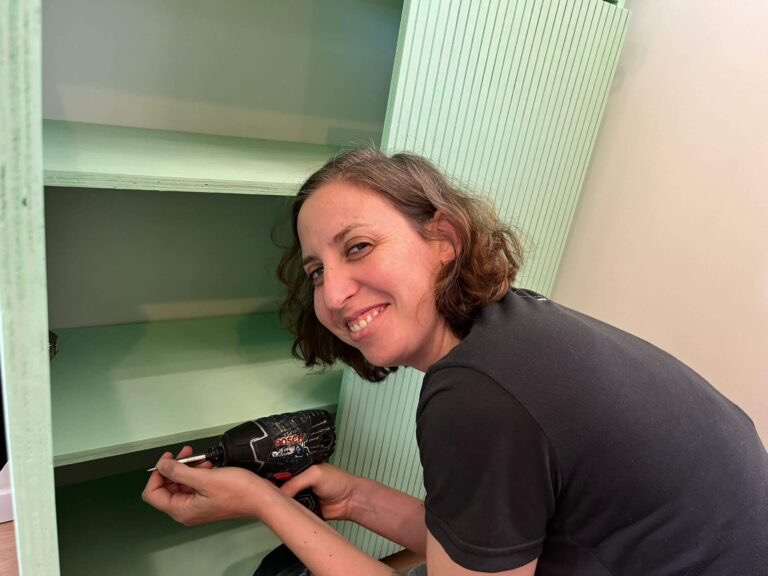 Fitting a mint-green cabinet