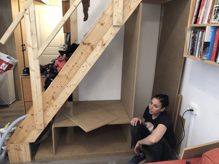 Building a wooden staircase