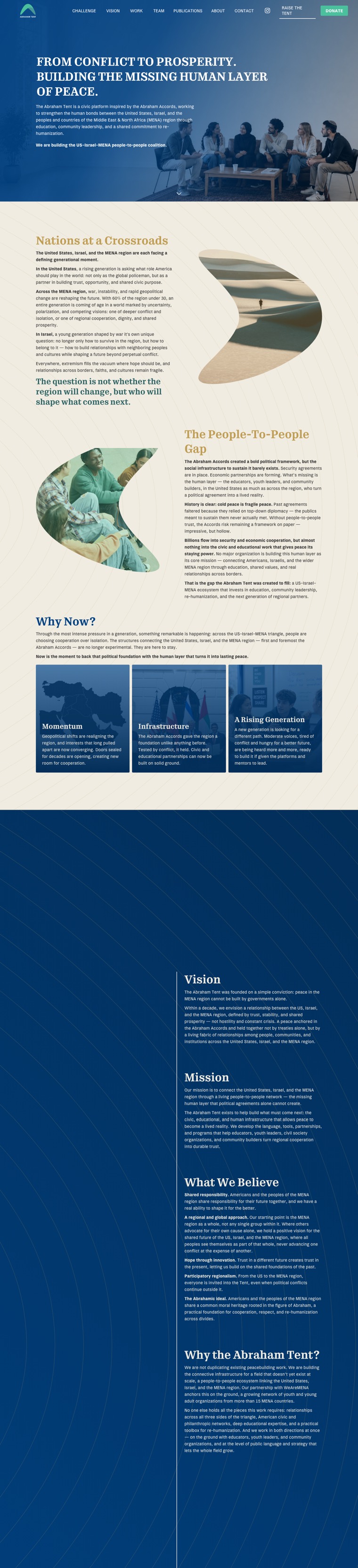 The Abraham Tent home page, full length