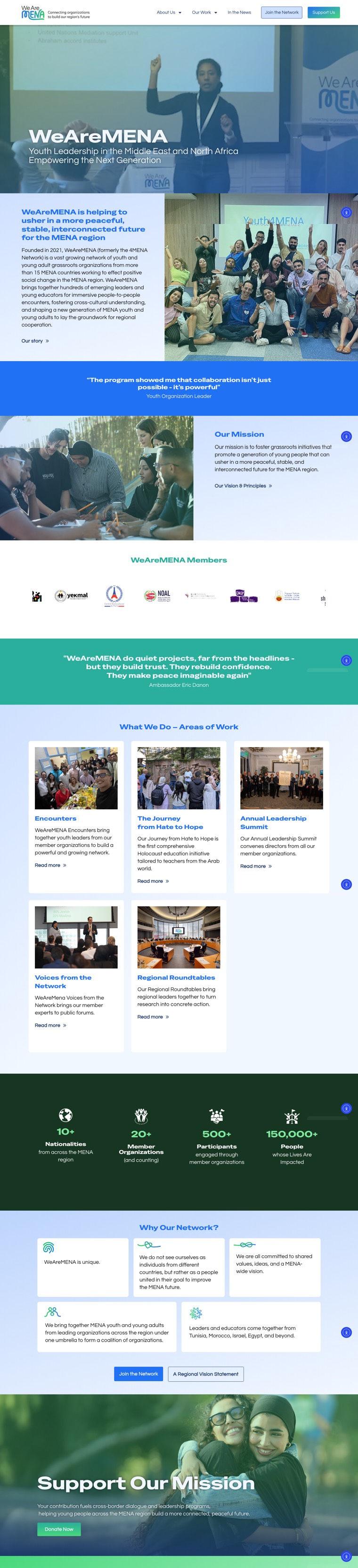WeAreMENA home page, full length
